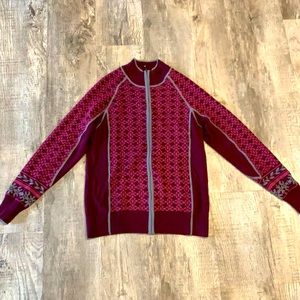 Maroon front zip lite sweater
